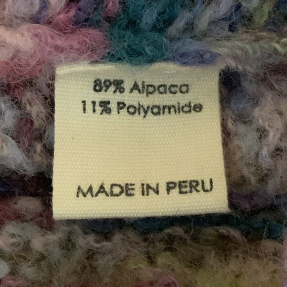 Christina Lehr Alpaca Striped Knit Sweater Peru Women's Long Sleeves Colorful XL - Picture 8 of 12